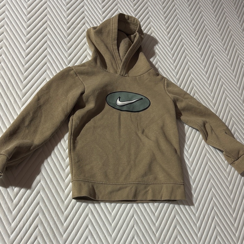 Nike Olive and Tan Hoodie with Emblem